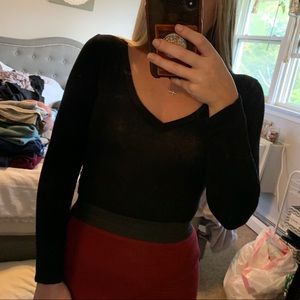 Black long sleeve body suit